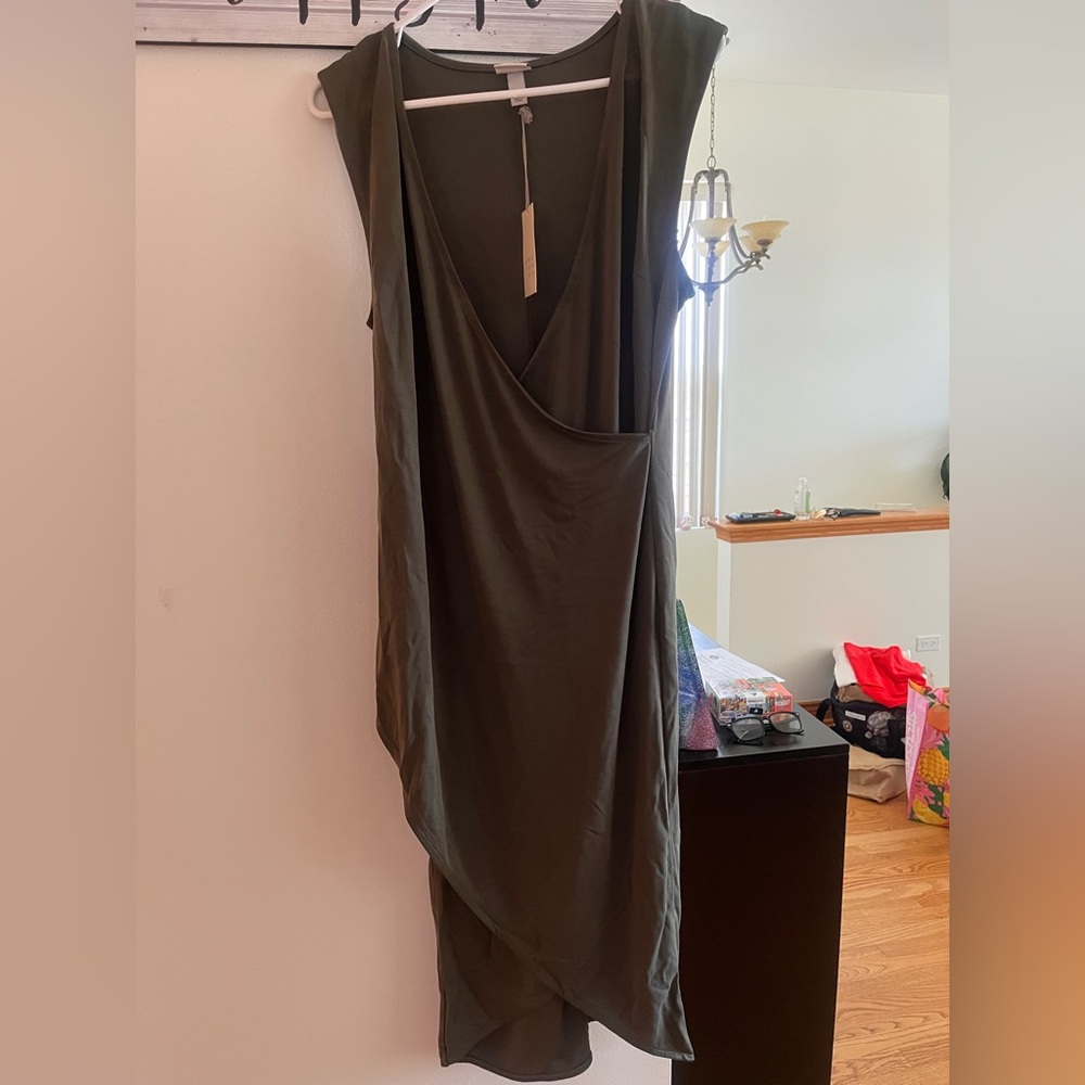 A New Day Black Plunge Asymmetrical Sundress